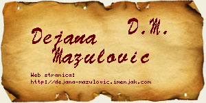 Dejana Mazulović vizit kartica